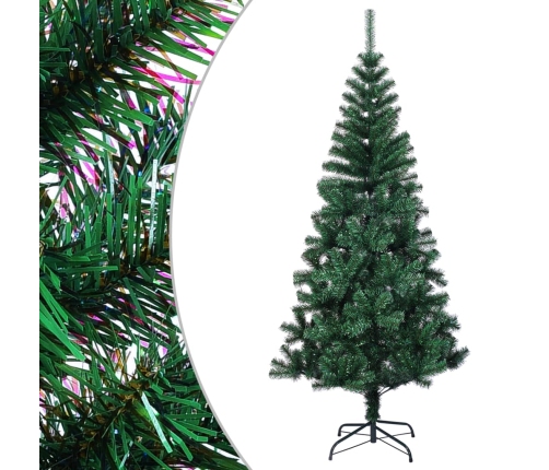 Árbol de Navidad artificial puntas iridiscentes PVC verde 120cm