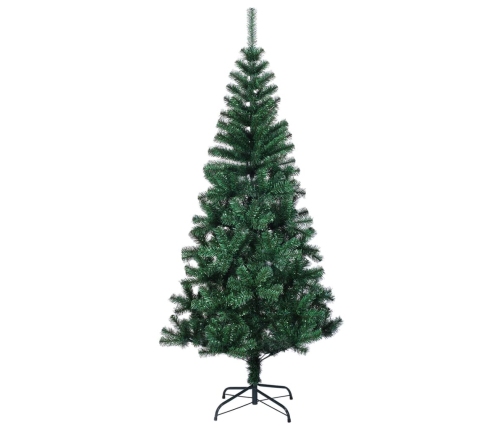 Árbol de Navidad artificial puntas iridiscentes PVC verde 120cm