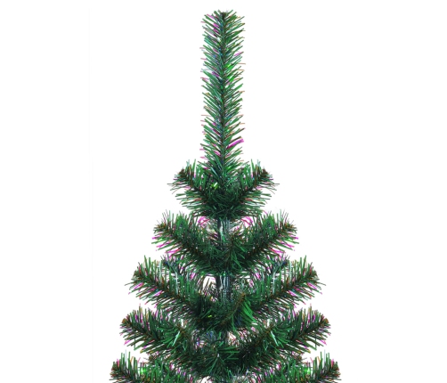 Árbol de Navidad artificial puntas iridiscentes PVC verde 120cm