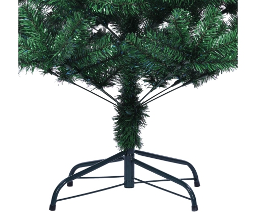 Árbol de Navidad artificial puntas iridiscentes PVC verde 120cm