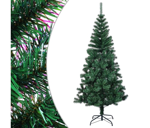 Árbol de Navidad artificial puntas iridiscentes PVC verde 150cm