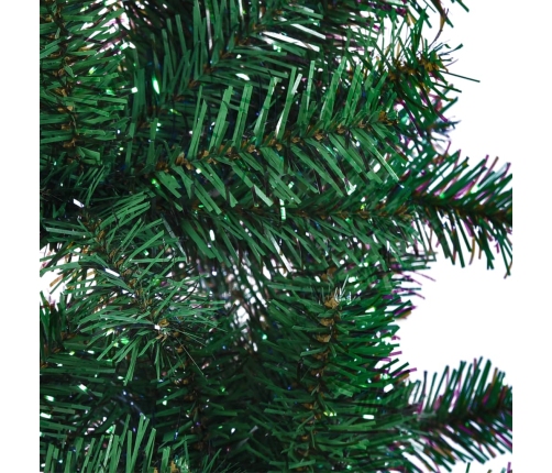 Árbol de Navidad artificial puntas iridiscentes PVC verde 210cm