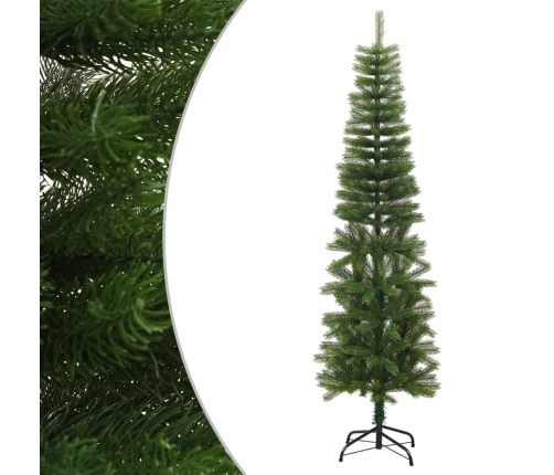 Árbol de Navidad artificial estrecho con soporte PE 180 cm