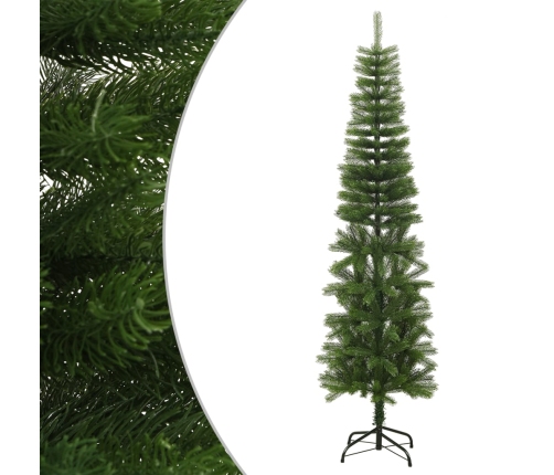 Árbol de Navidad artificial estrecho con soporte PE 210 cm