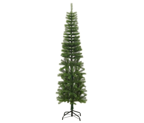 Árbol de Navidad artificial estrecho con soporte PE 210 cm