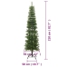 Árbol de Navidad artificial estrecho con soporte PE 210 cm