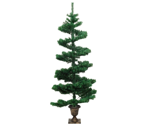 Árbol de Navidad preiluminado con luces y macetero verde 120 cm