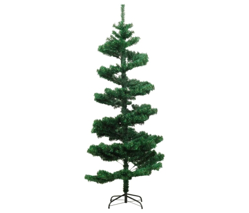 Árbol de Navidad preiluminado con luces y soporte verde 150 cm