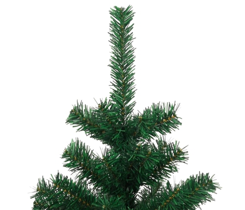 Árbol de Navidad preiluminado con luces y soporte verde 150 cm