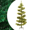 Árbol de Navidad en espiral con luces y soporte verde 180 cm