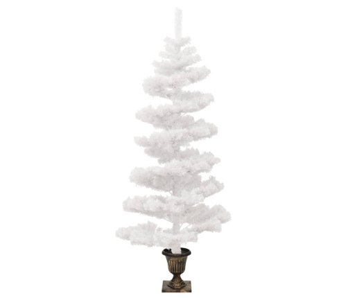 Árbol de Navidad en espiral con luces y macetero blanco 120 cm