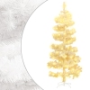 Árbol de Navidad en espiral con luces y soporte blanco 150 cm