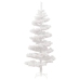 Árbol de Navidad en espiral con luces y soporte blanco 150 cm