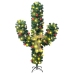 Cactus de Navidad con soporte y LEDs verde 150 cm PVC