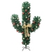 Cactus de Navidad con soporte y LEDs verde 150 cm PVC