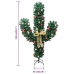 Cactus de Navidad con soporte y LEDs verde 150 cm PVC