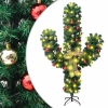 Cactus de Navidad con soporte y LED verde 210 cm PVC