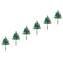 Árboles de Navidad para caminos 6 uds PVC 45 LED multicolor