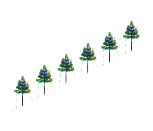 Árboles de Navidad para caminos 6 uds PVC 45 LED multicolor