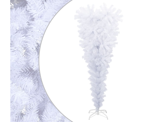 Árbol de Navidad artificial al revés con soporte blanco 120 cm