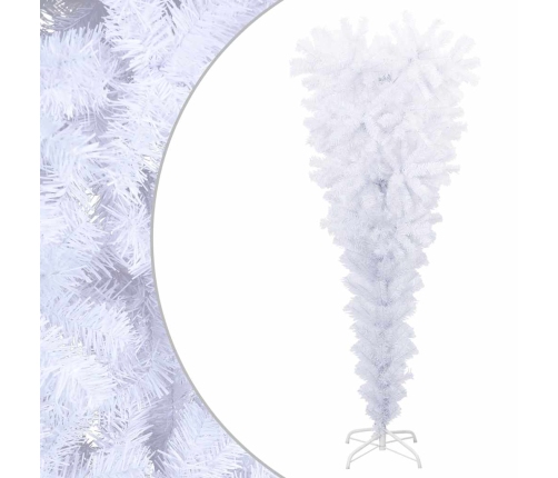 Árbol de Navidad artificial al revés con soporte blanco 150 cm