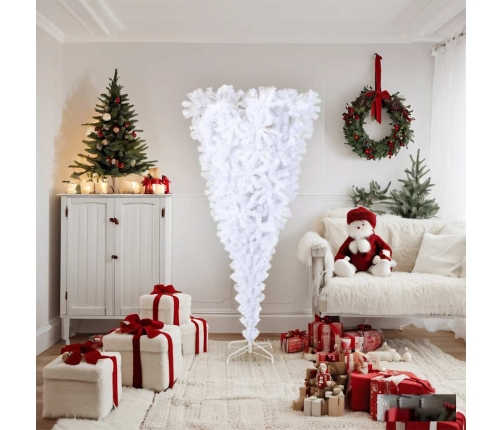 Árbol de Navidad artificial al revés con soporte blanco 180 cm