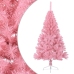 Medio árbol de Navidad artificial con soporte PVC rosa 120 cm