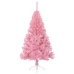 Medio árbol de Navidad artificial con soporte PVC rosa 120 cm