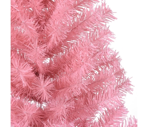 Medio árbol de Navidad artificial con soporte PVC rosa 120 cm