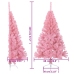 Medio árbol de Navidad artificial con soporte PVC rosa 120 cm