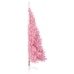 Medio árbol de Navidad artificial con soporte PVC rosa 180 cm