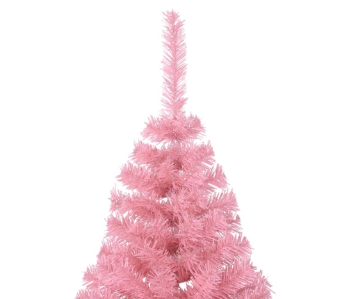 Medio árbol de Navidad artificial con soporte PVC rosa 180 cm