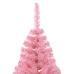 Medio árbol de Navidad artificial con soporte PVC rosa 180 cm