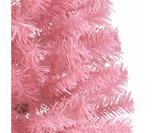 Medio árbol de Navidad artificial con soporte PVC rosa 180 cm