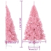 Medio árbol de Navidad artificial con soporte PVC rosa 180 cm