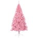 Medio árbol de Navidad artificial con soporte PVC rosa 210 cm