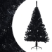 Medio árbol de Navidad artificial con soporte PVC negro 120 cm