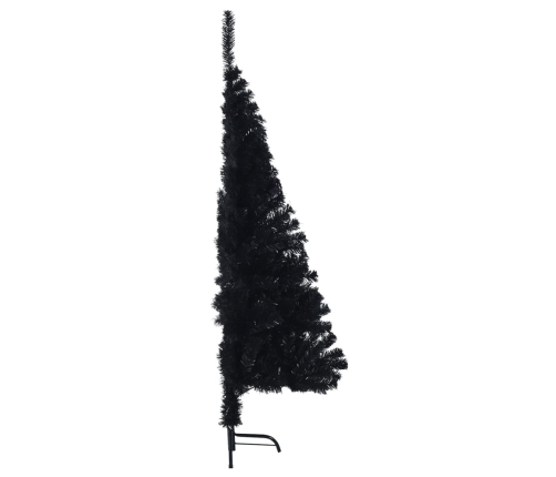 Medio árbol de Navidad artificial con soporte PVC negro 120 cm