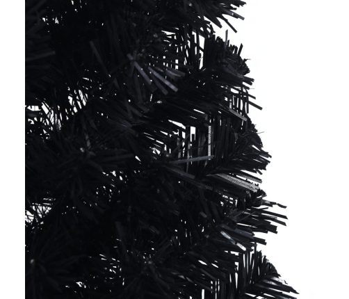 Medio árbol de Navidad artificial con soporte PVC negro 120 cm