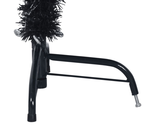 Medio árbol de Navidad artificial con soporte PVC negro 120 cm