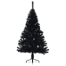 Medio árbol de Navidad artificial con soporte PVC negro 150 cm