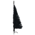 Medio árbol de Navidad artificial con soporte PVC negro 150 cm