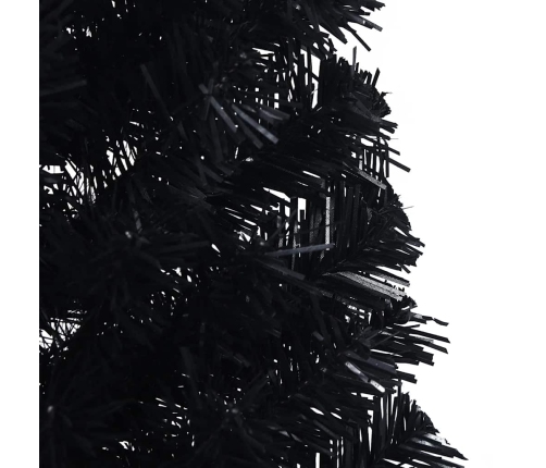 Medio árbol de Navidad artificial con soporte PVC negro 150 cm