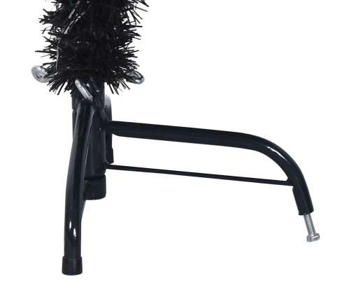 Medio árbol de Navidad artificial con soporte PVC negro 150 cm