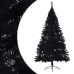 Medio árbol de Navidad artificial con soporte PVC negro 180 cm