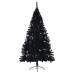 Medio árbol de Navidad artificial con soporte PVC negro 180 cm