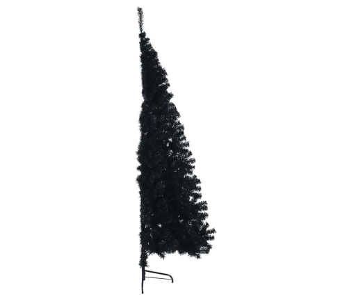 Medio árbol de Navidad artificial con soporte PVC negro 180 cm