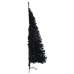 Medio árbol de Navidad artificial con soporte PVC negro 180 cm