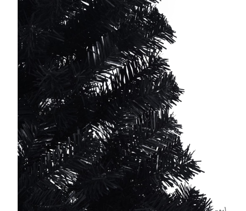 Medio árbol de Navidad artificial con soporte PVC negro 180 cm