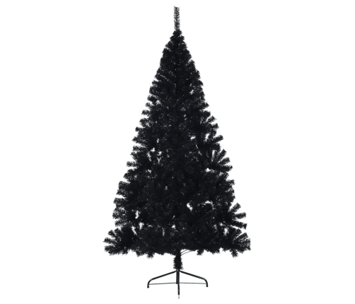 Medio árbol de Navidad artificial con soporte PVC negro 240 cm